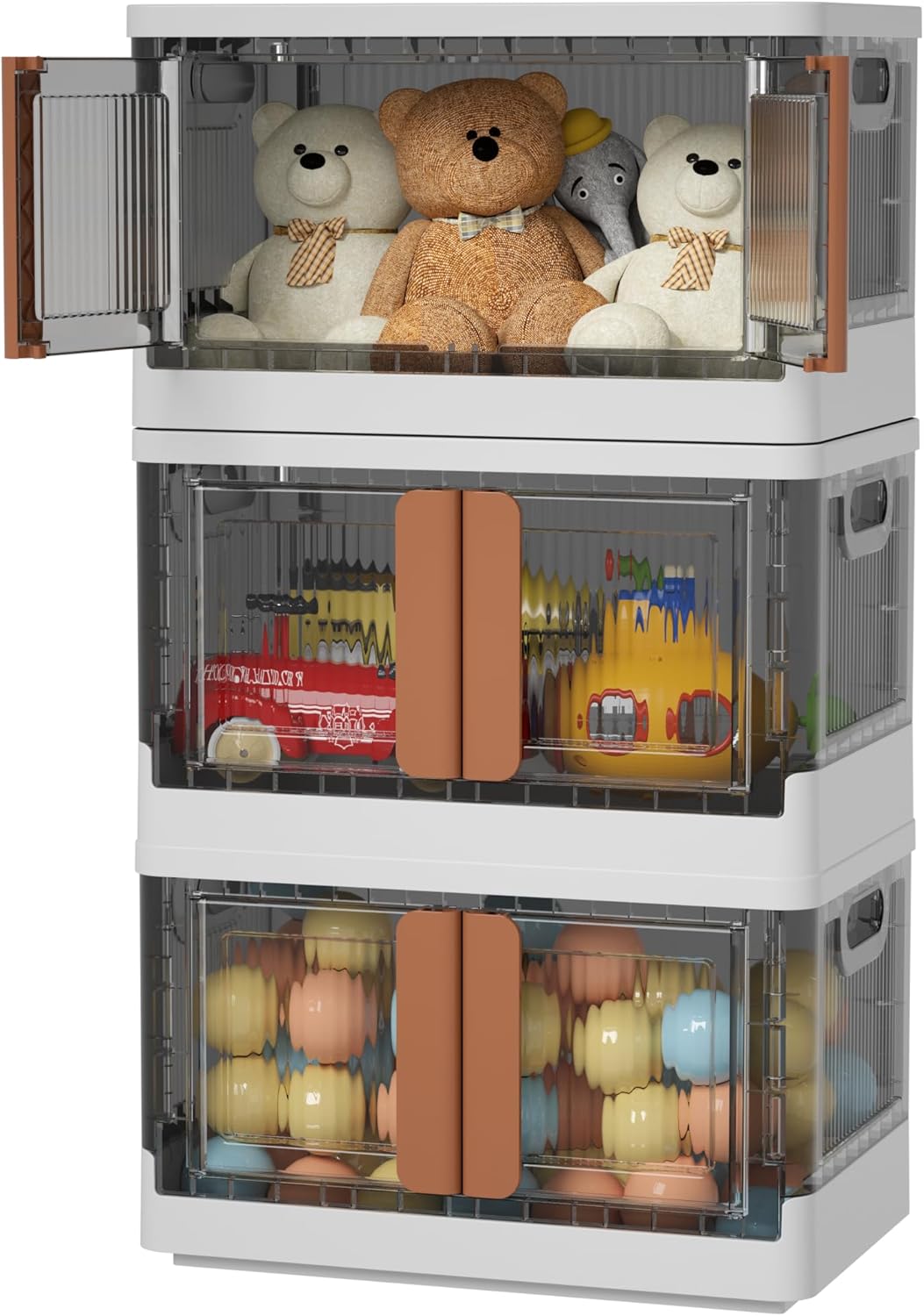 HAIXIN Storage Boxes with Lids - Collapsible Storage Bin, Stackable Organiser St...