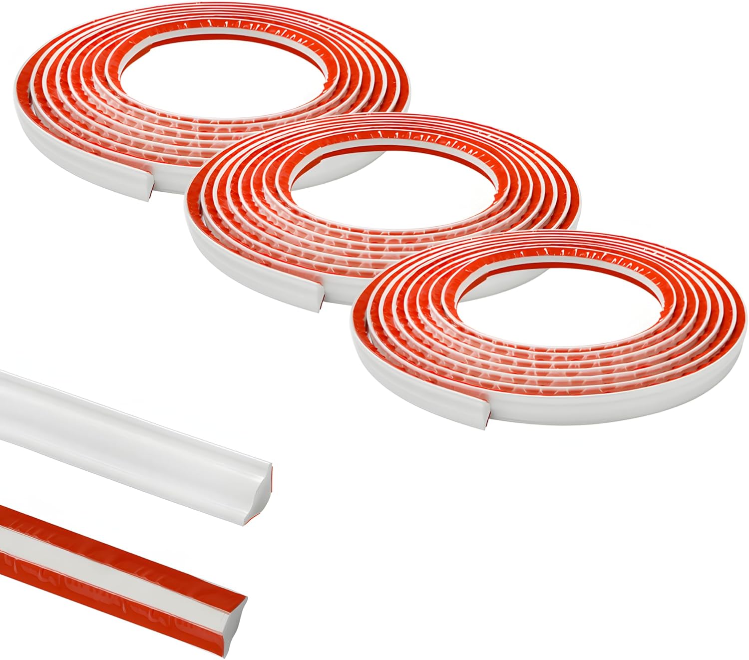 5M*3 Roll PVC Quadrant Trim,Skirting Board,Moulding Trim,Plastic Wall Corner Dec...