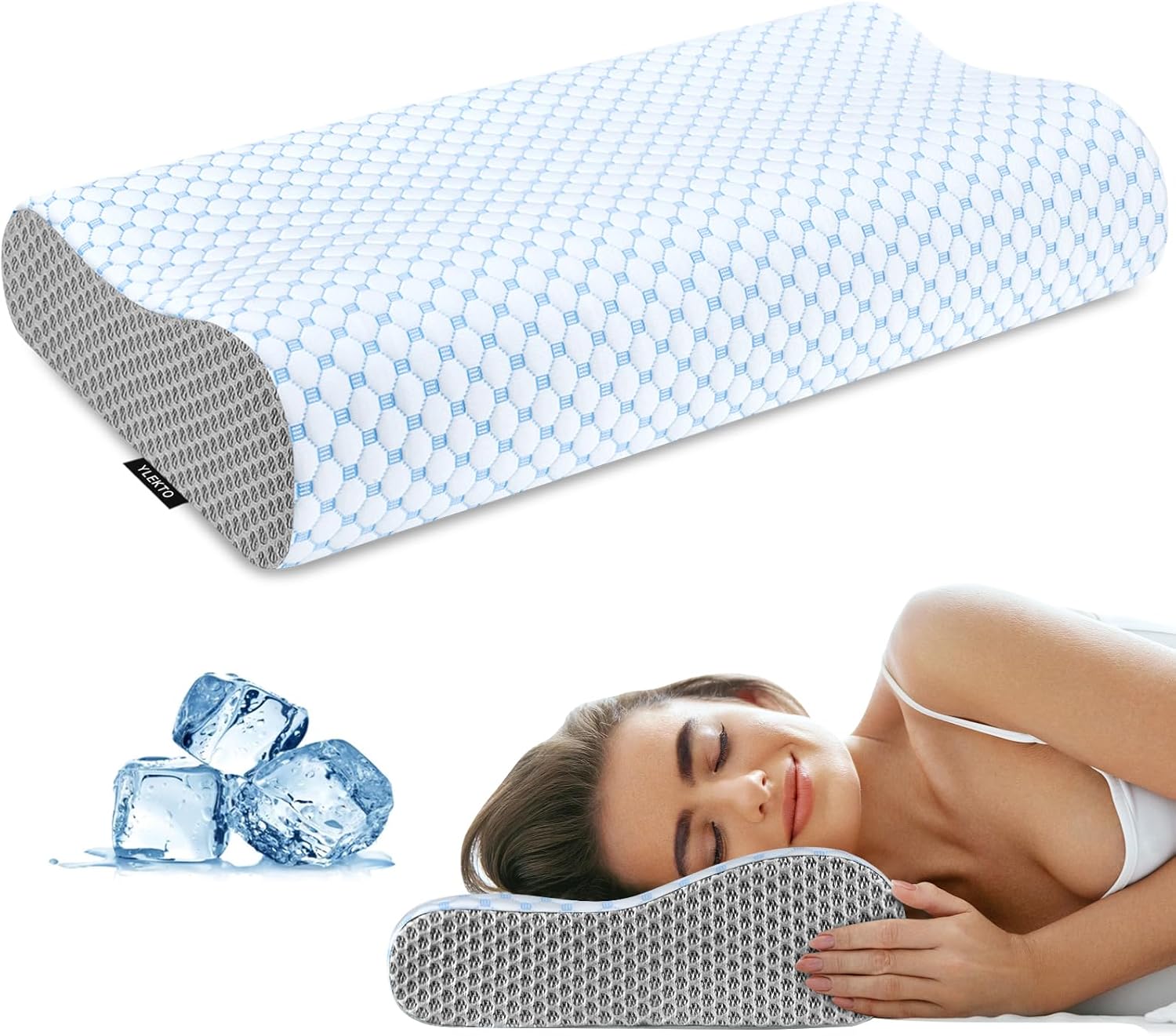 Cervical Neck Pillow for Pain Relief, Contour Memory Foam Pillows for Sleeping,...
