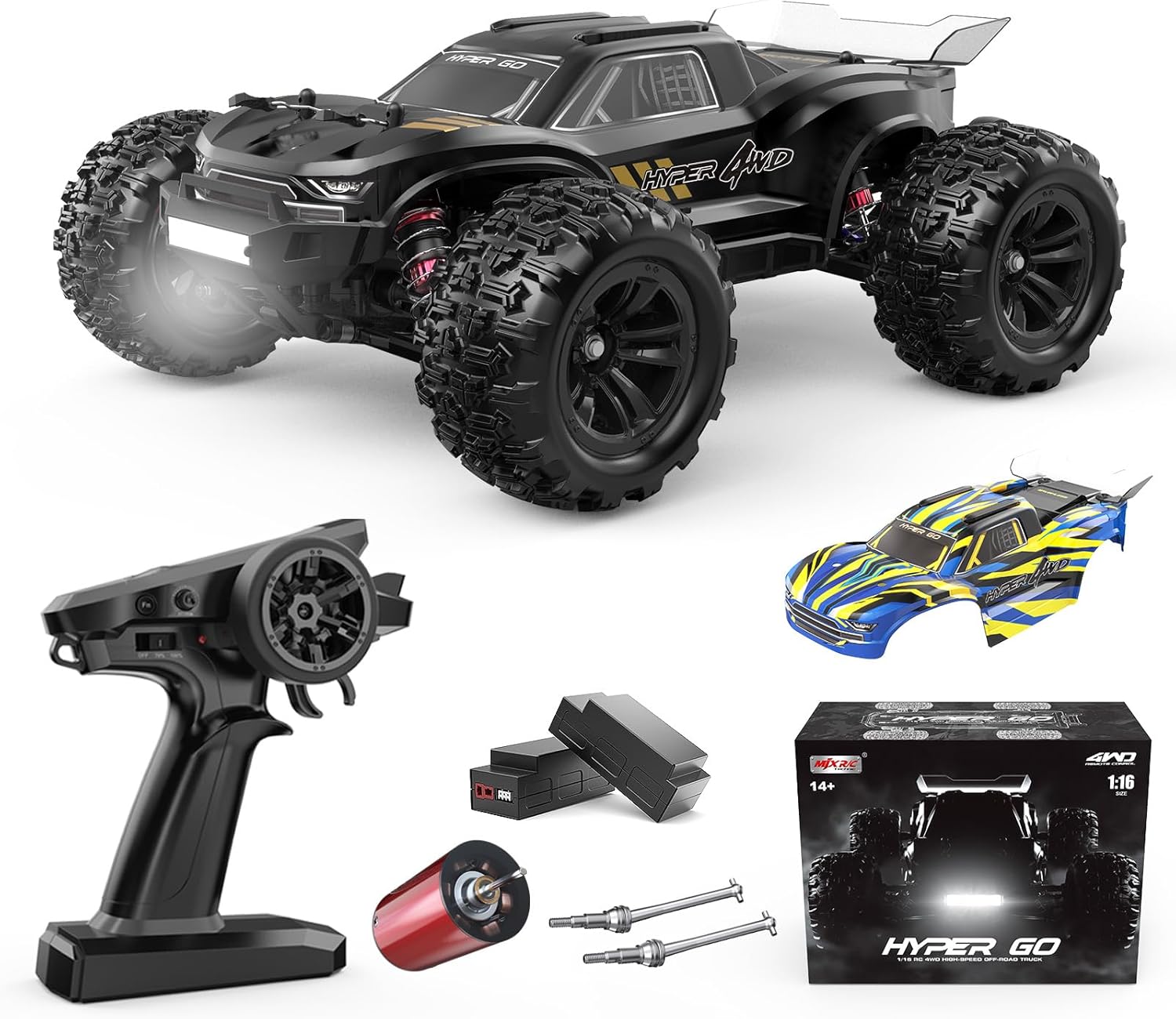 HYPER GO H16BM 1/16 RTR Brushless Fast RC Cars for...