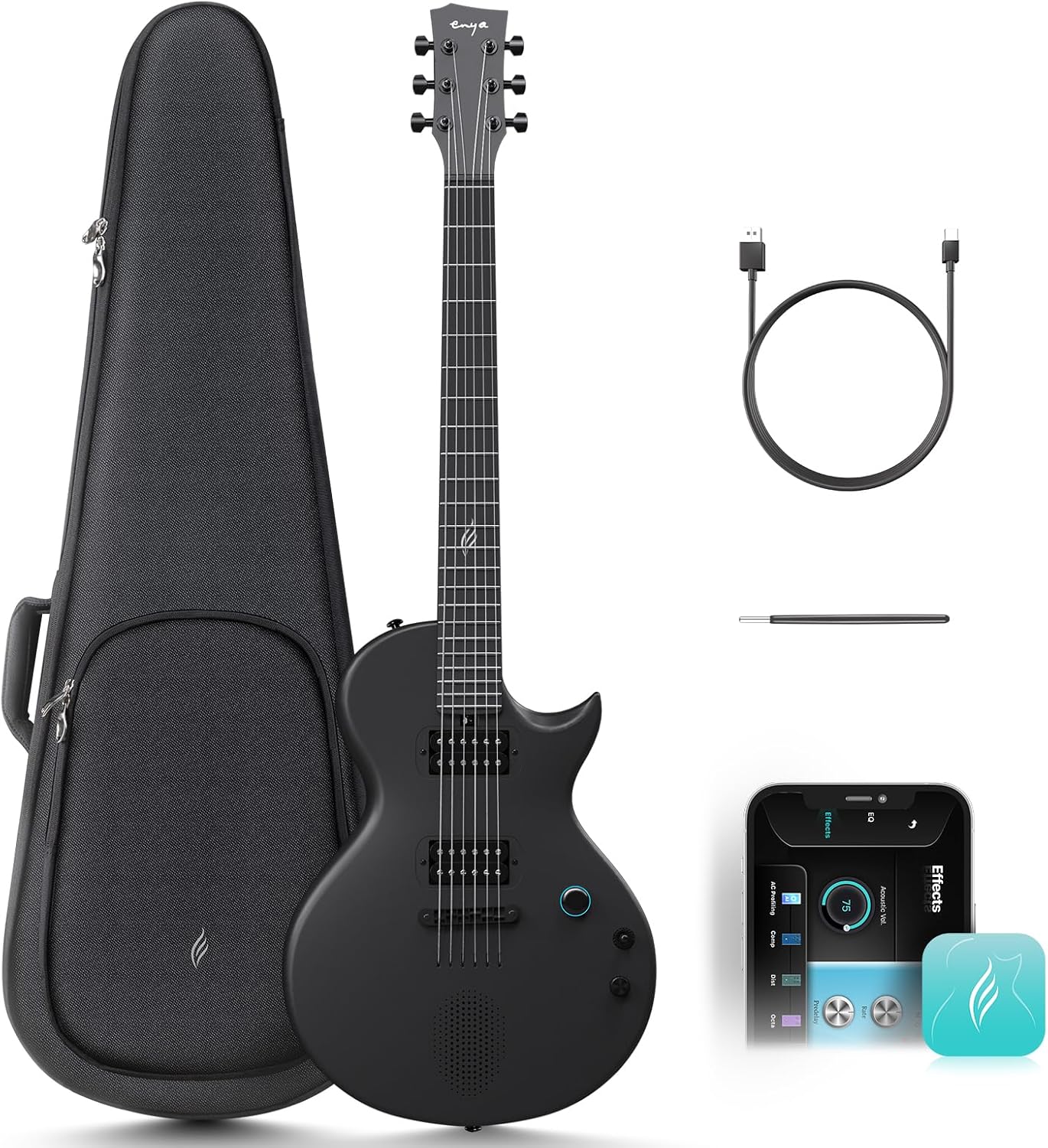 Enya Electric Guitar Nova Go Sonic Smart Electric Carbon Fiber Guitarra with 10W...