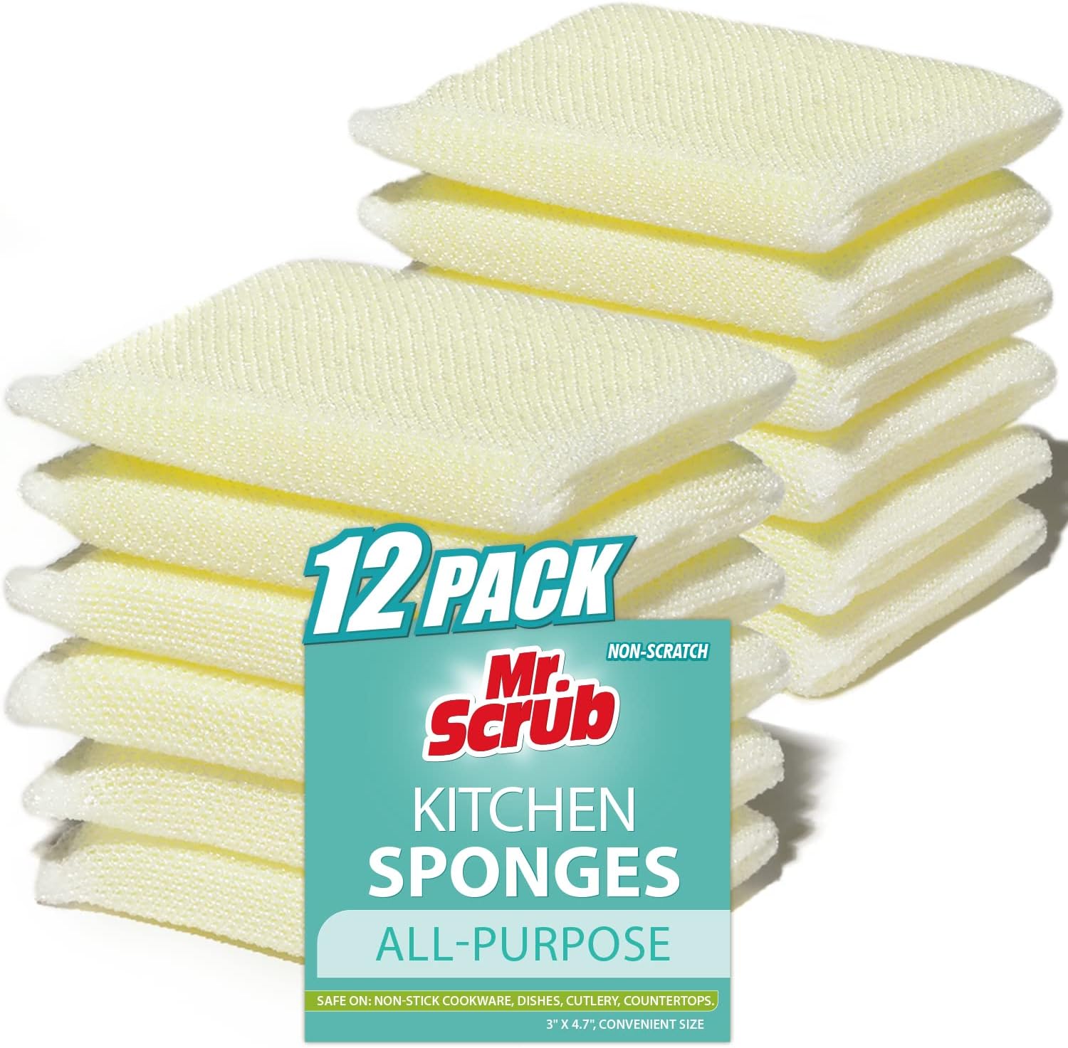 All-Purpose Sponges, Non Scratch, for Washing and Cleaning Dishes, Premium Scrub...