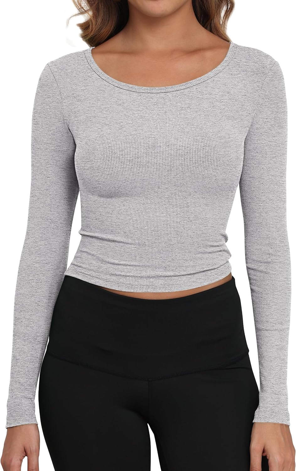 Artfish Women's Casual Basic Ribbed T-Shirts Slim Fitted Boat Neck Long Sleeve C...