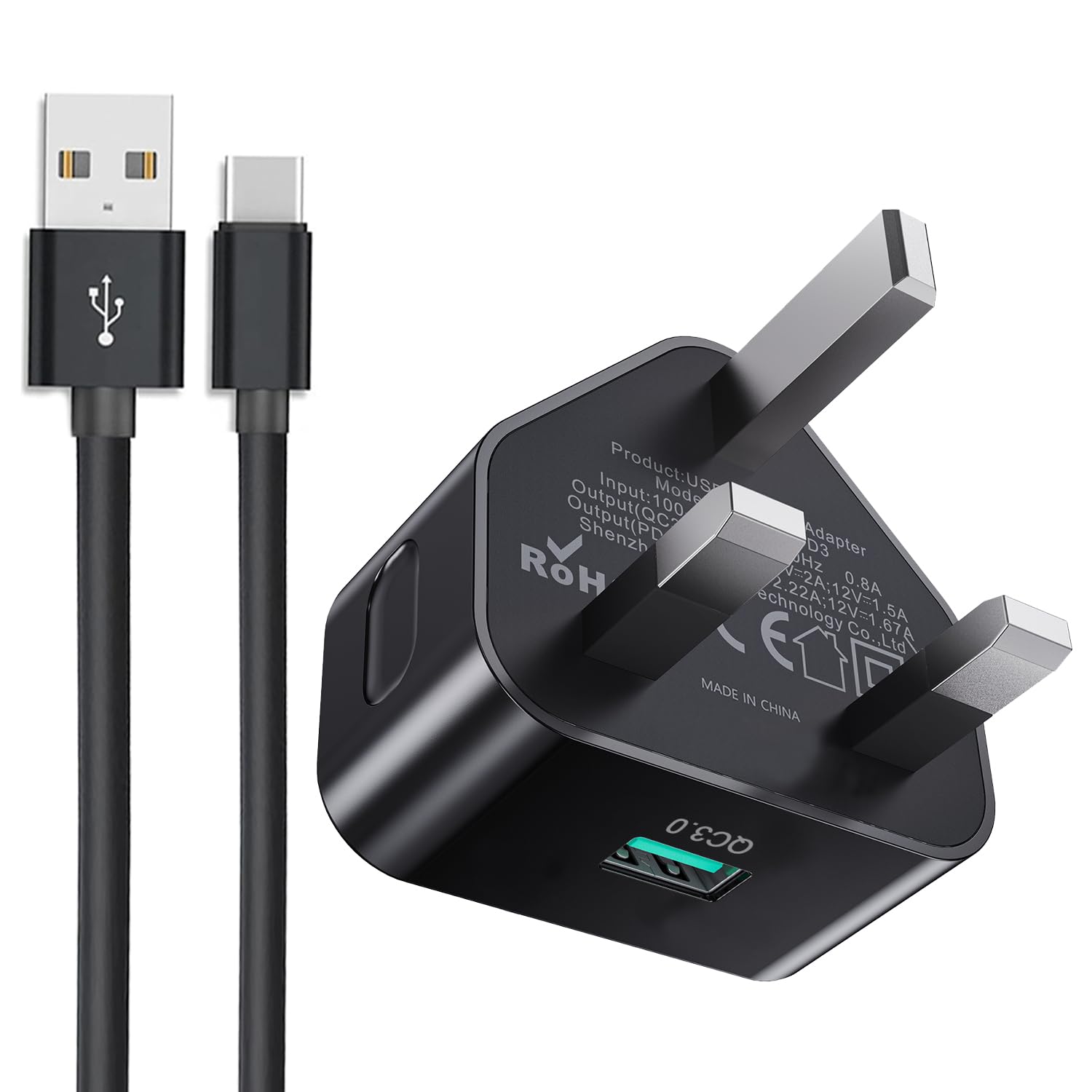 Samsung Phone Charger,USB Type C Fast Cable and Plug 18W Quick Charging for Gala...