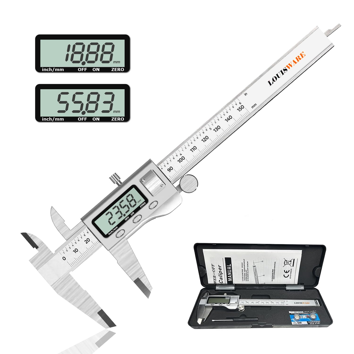 LOUISWARE Electronic Digital Vernier Caliper - 150...