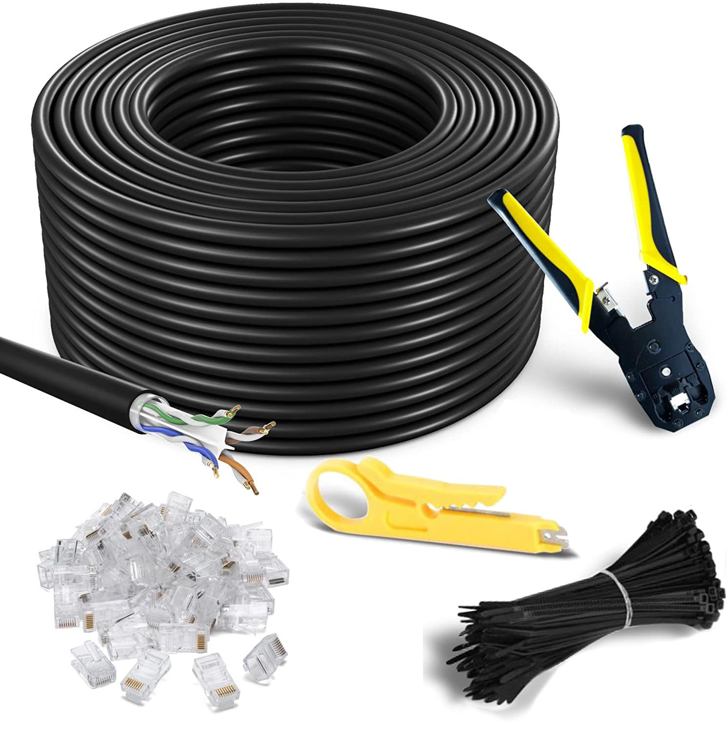 MutecPower 100m CAT6 Outdoor waterproof Direct Burial Ethernet Network Cable - U...