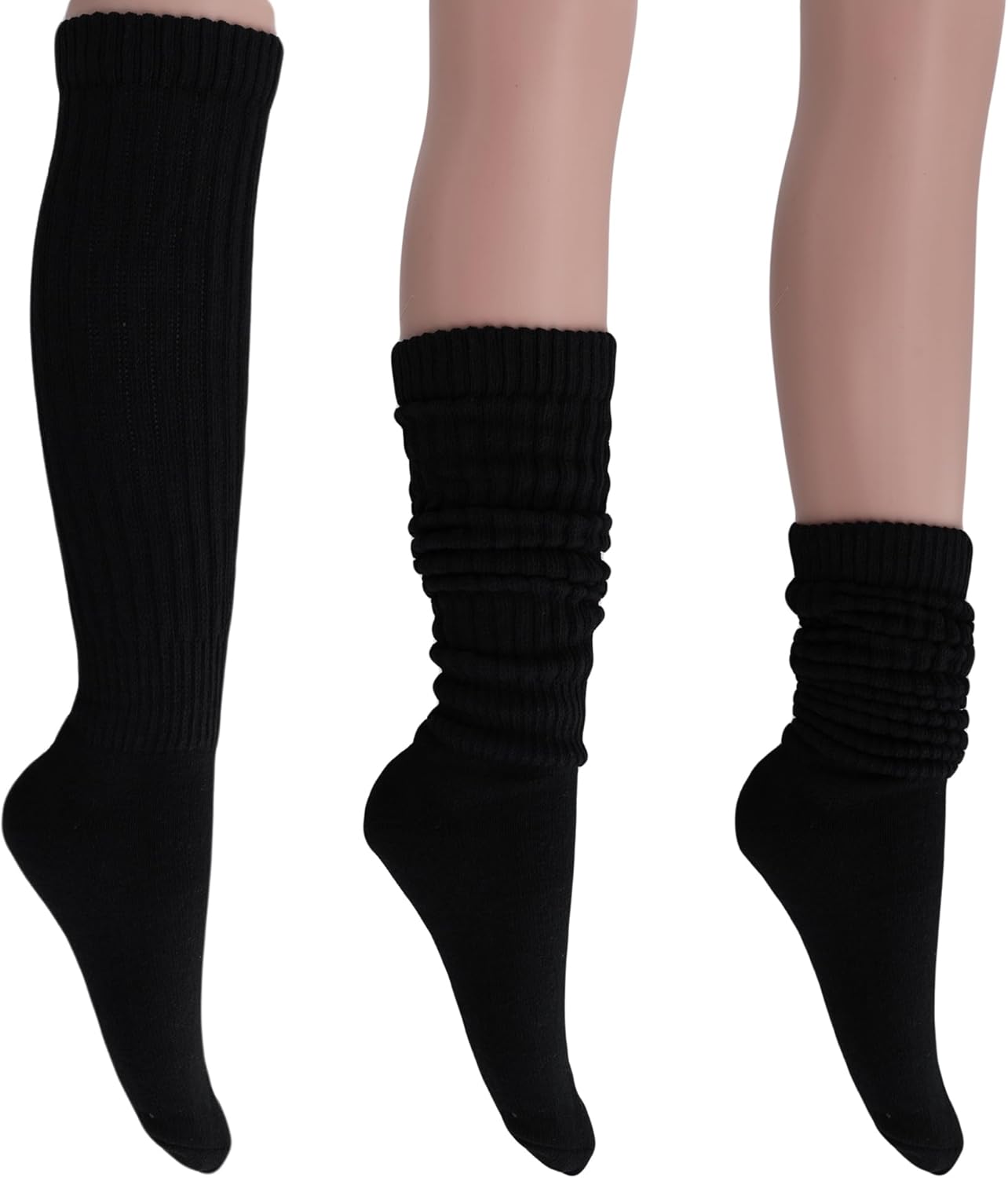AWS/American Made Slouchy Scrunch Cotton Slouch Socks for Women Shoe Size 5 to 1...
