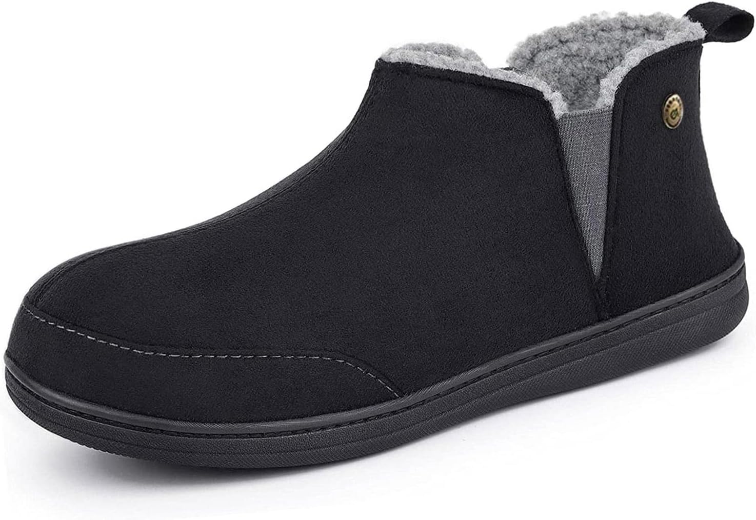 VeraCosy Men's Micro Suede Faux Wool Blend Hi-Top Boot Slippers House Shoes with...