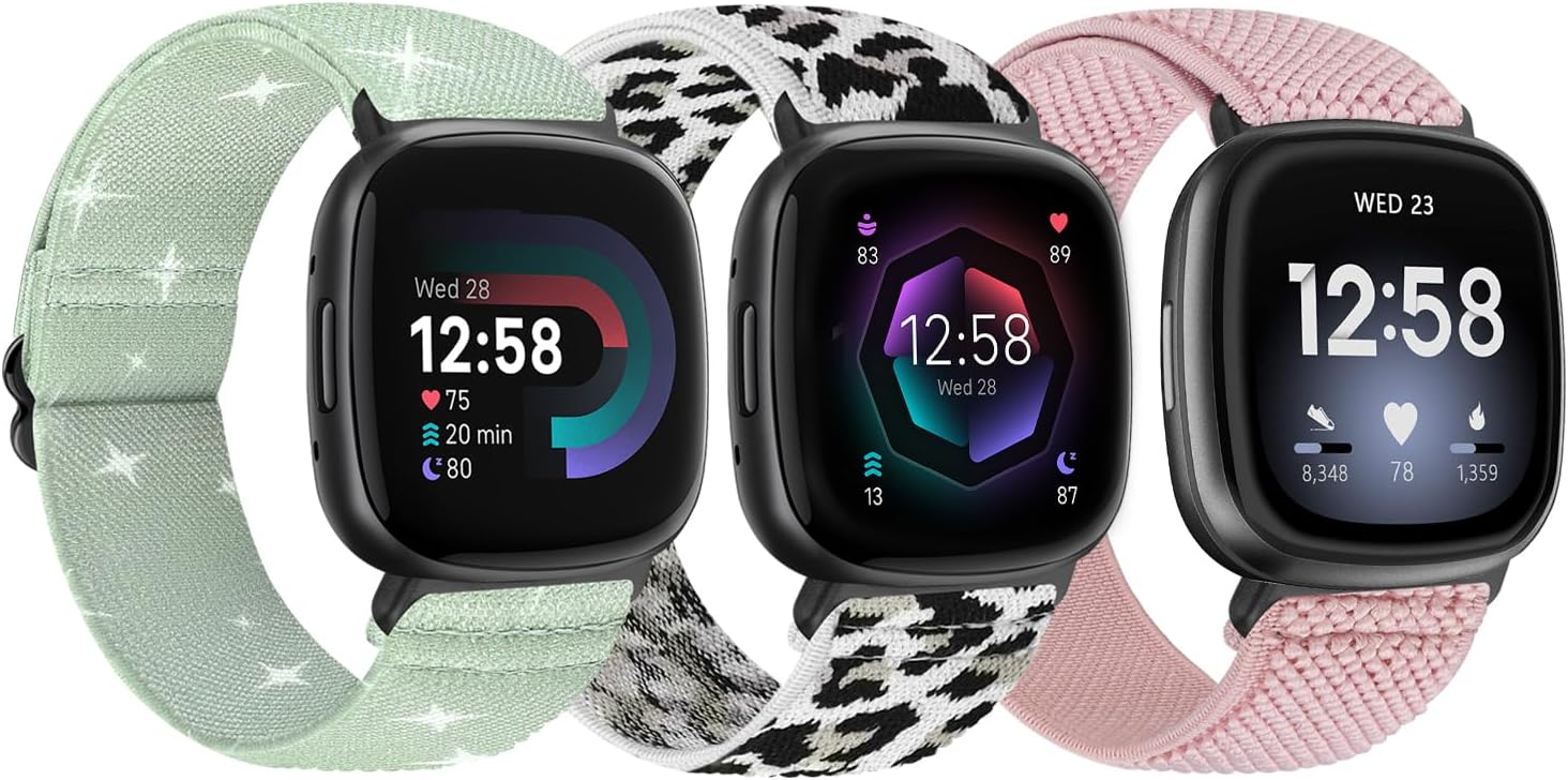 TumpCez Elastic Nylon Strap Compatible with Fitbit Versa 4/Fitbit Sense 2/Fitbit...