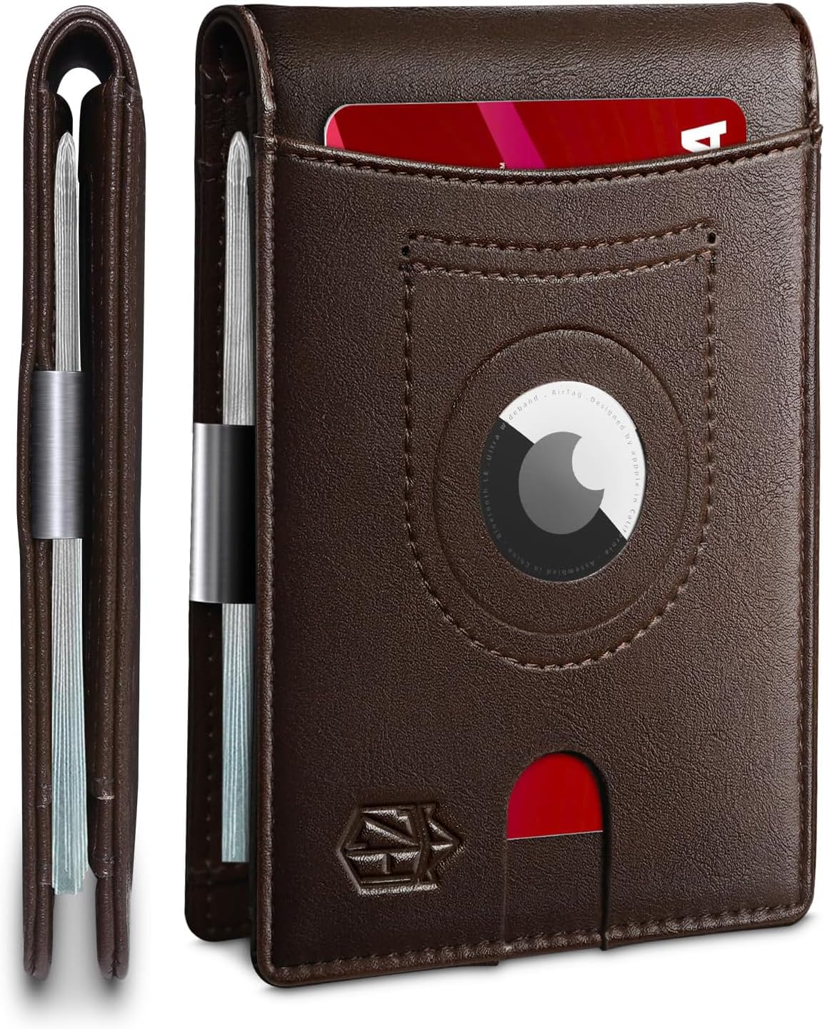 Zitahli Men's Wallets Airtag Holder Slim Rfid Leather with Gift Box Small Classi...