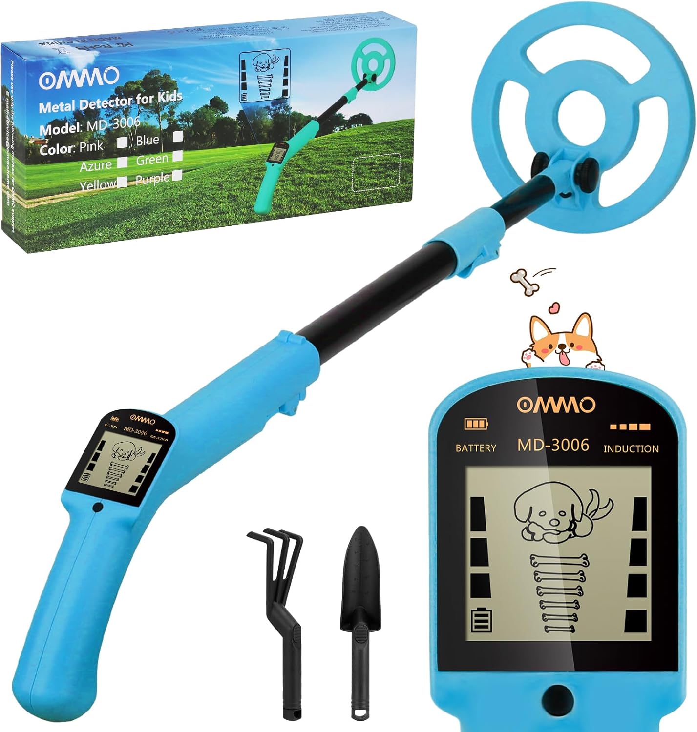 OMMO Metal Detector, Adjustable 27.5”-37.8” Metal Detector for Kids with Intuiti...