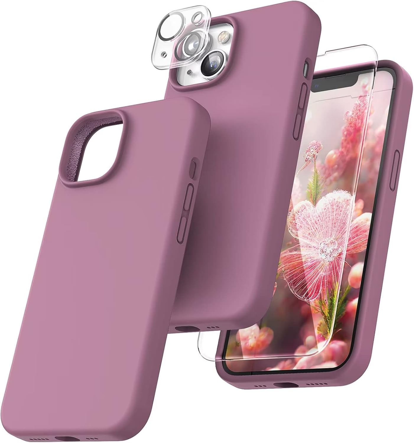 TOCOL 5 in 1 for iPhone 14 Case, with 2 Pack Tempered Screen Protector + 2 Pack...