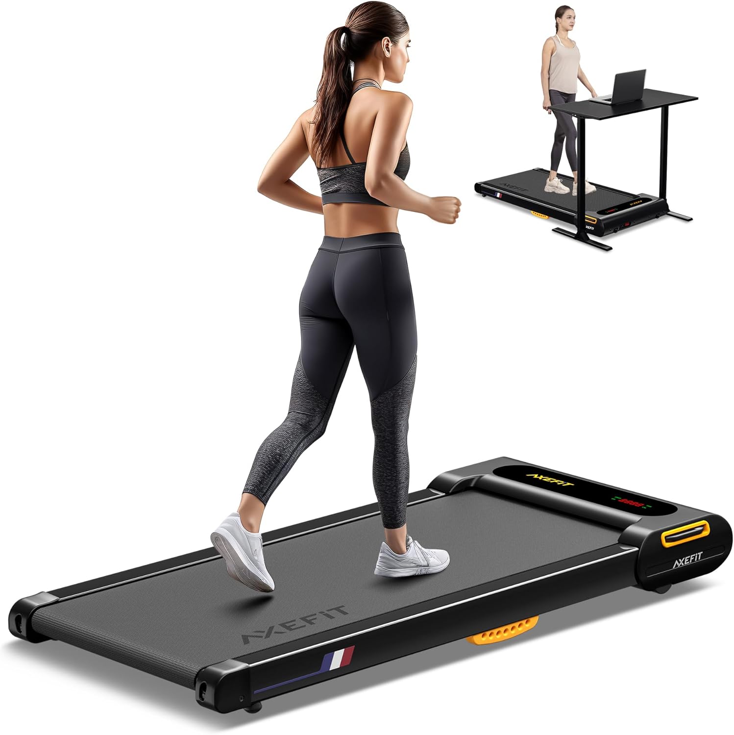 Walking Pad Treadmill, Under Desk Treadmill, Treadmill for Home Office, Quiet Tr...