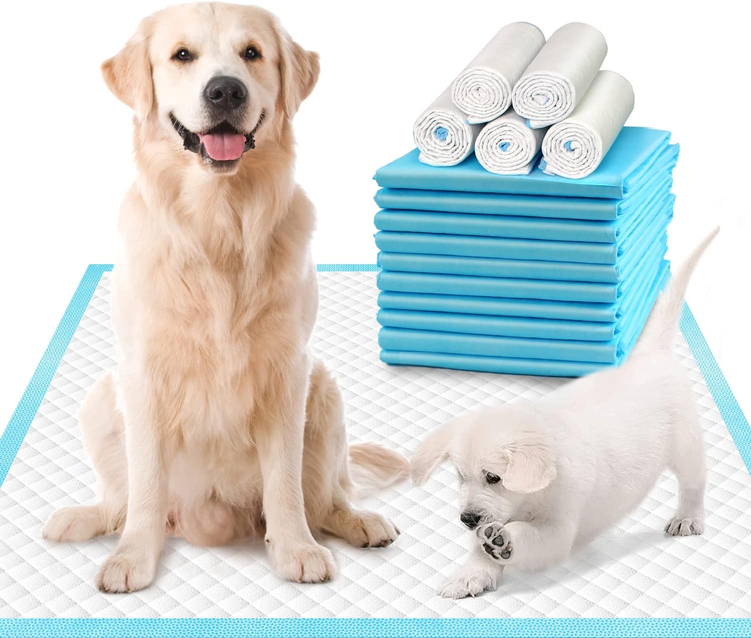 Extra Large Dog Pads 30"x26" (40 Count), Thicker Pet Training and Puppy Pads, Su...