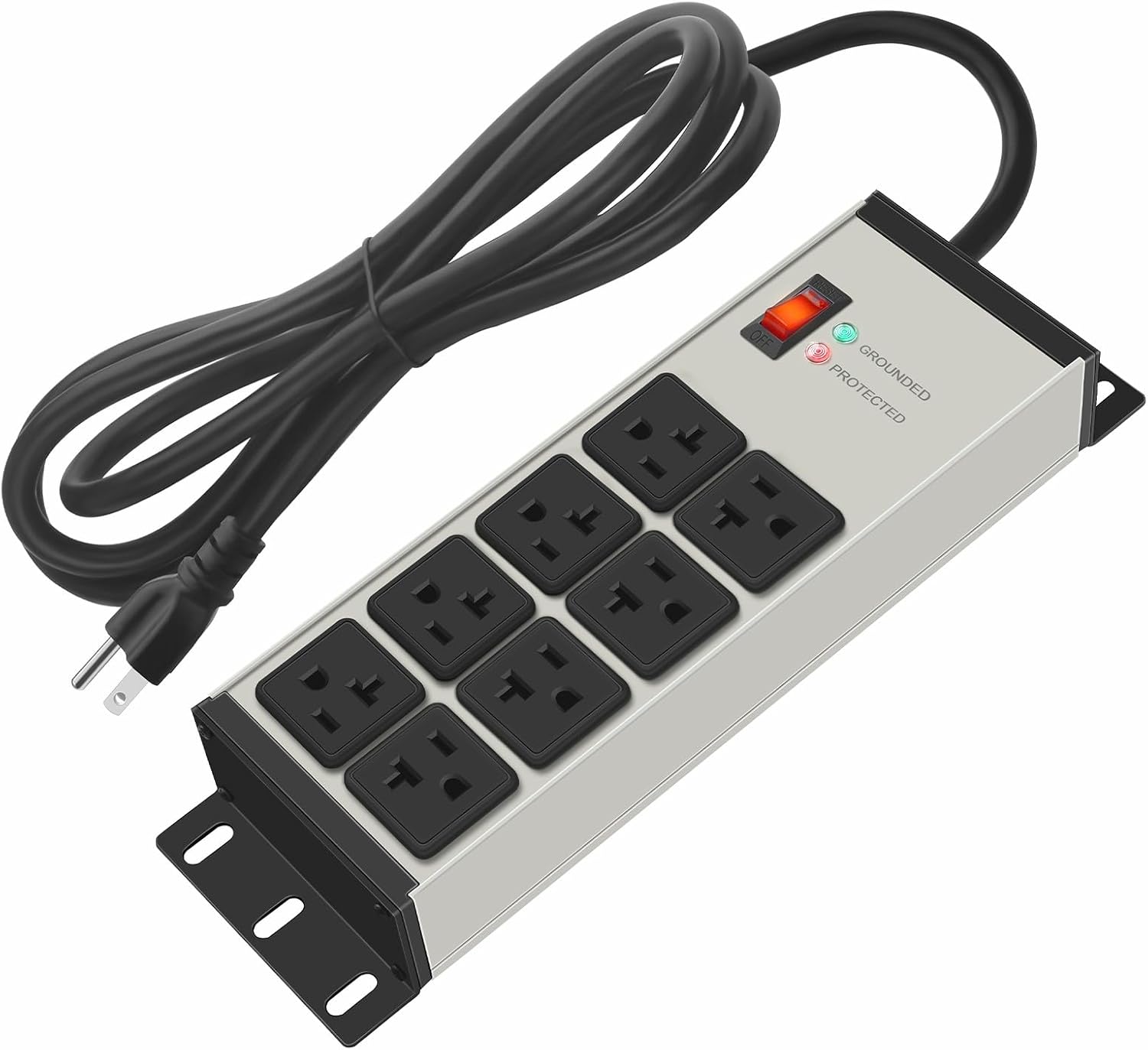 CCCEI Heavy Duty Power Strip Surge Protector 20 AMP, 8 Outlets 12 Gauge Industri...