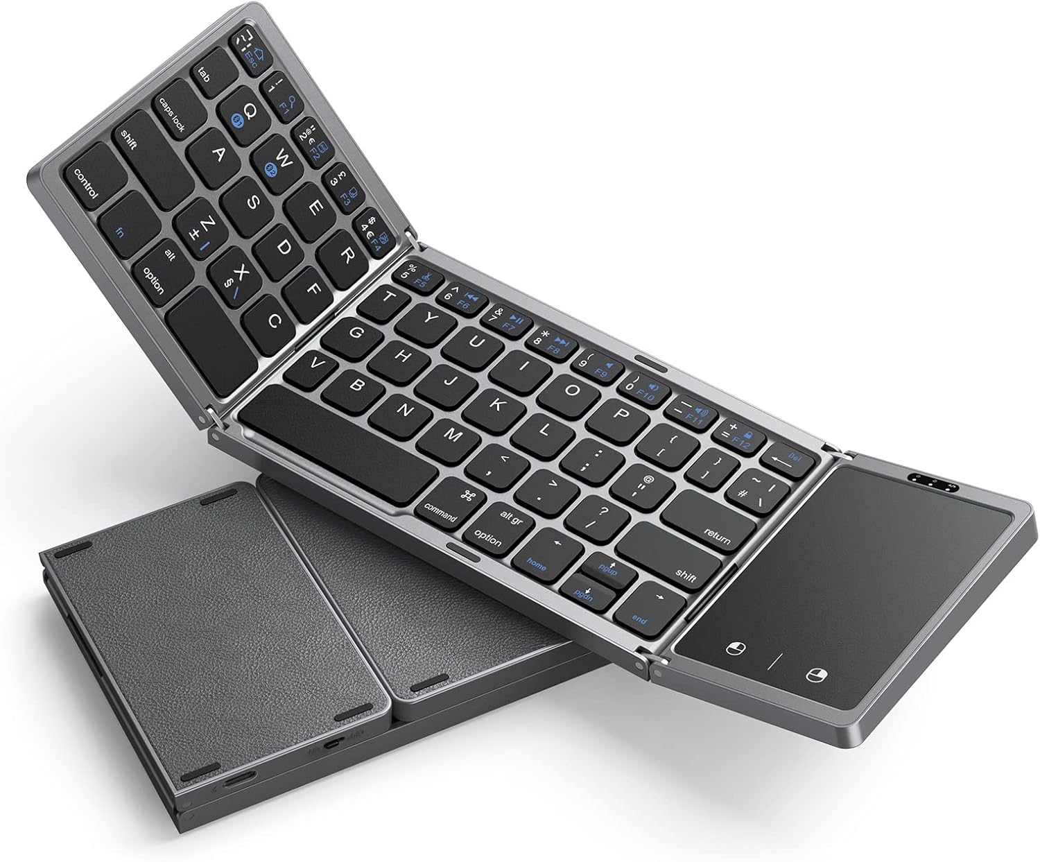 Seenda Folding Bluetooth Keyboard with Touchpad, Foldable Portable Travel Mini W...