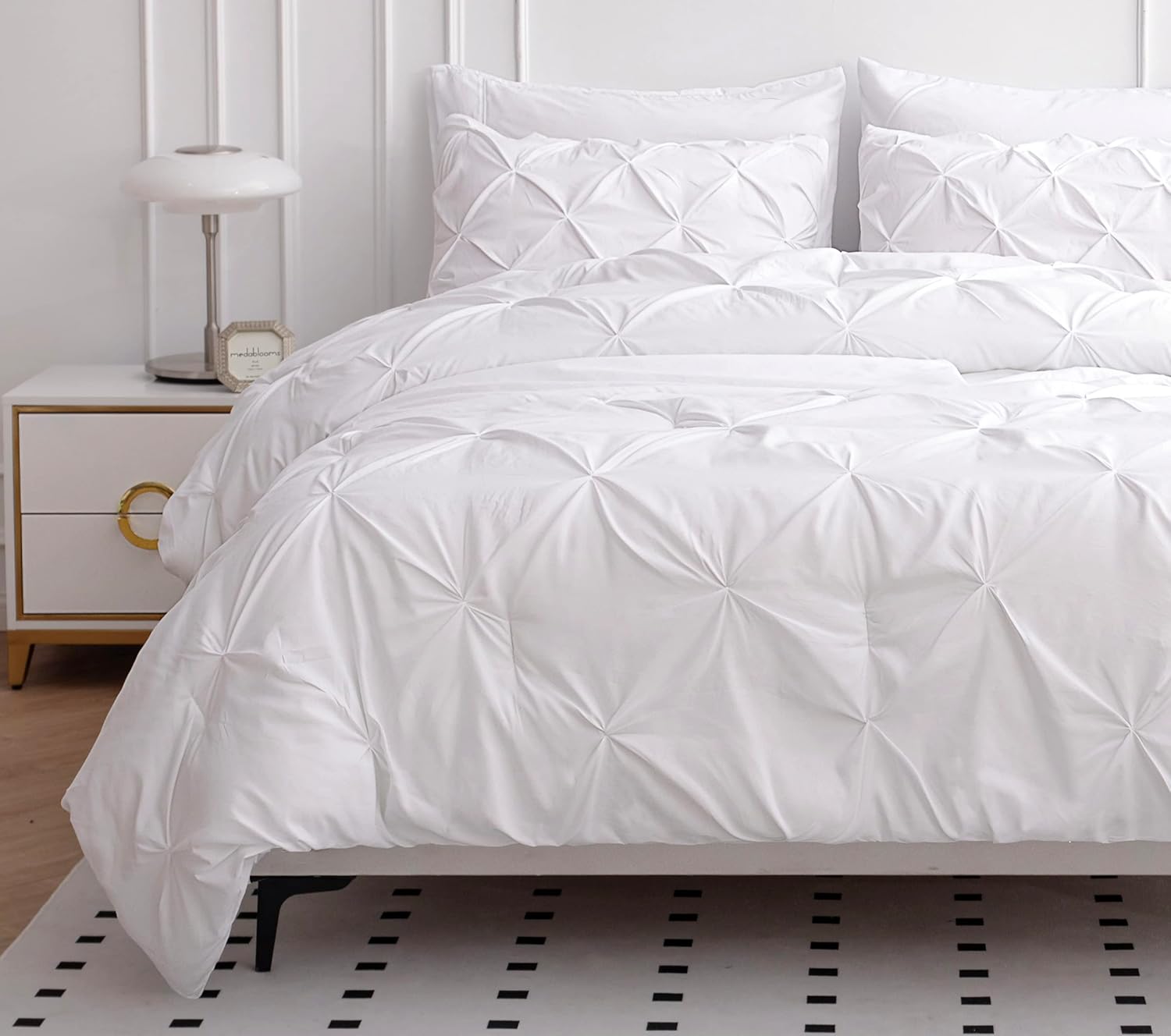 LANE LINEN California King Comforter Set, 7 Piece Cal King Bed in a Bag, Pintuck...