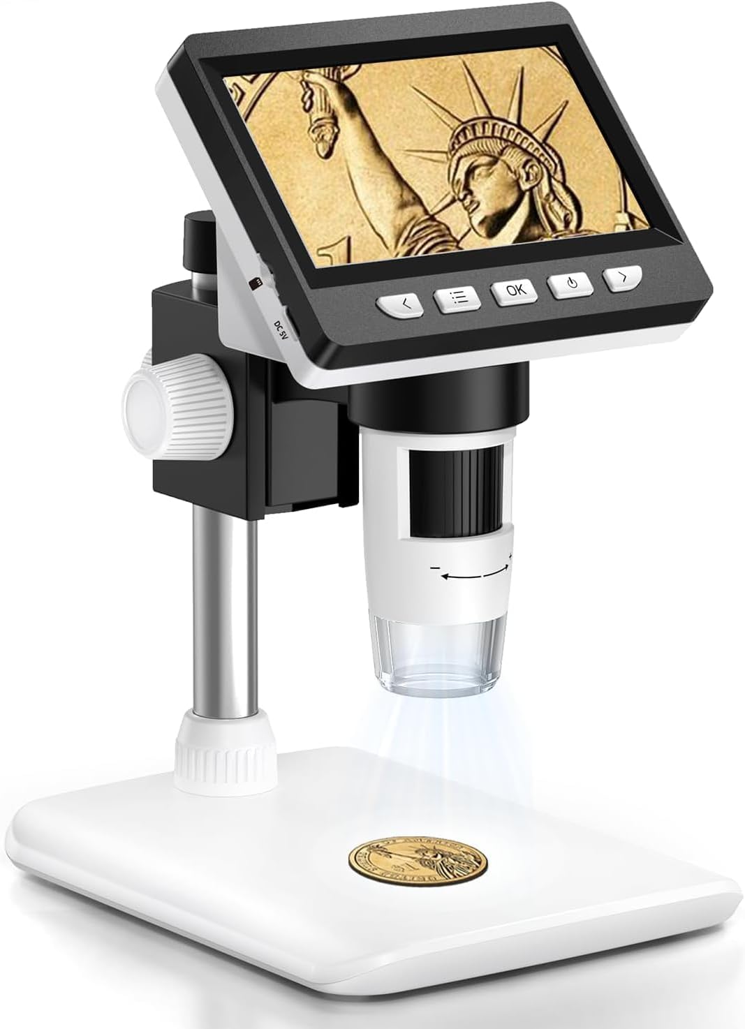 4.3" Coin Microscope - Aopick LCD Digital Microscope 1000X, 1080P USB Coin Magni...