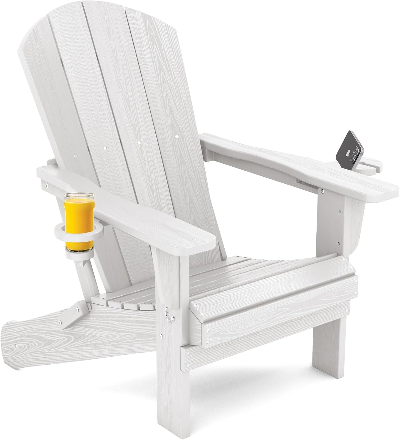 SERWALL Adirondack Chair with Cup Holders - Composite Adirondack Chairs HDPE Out...