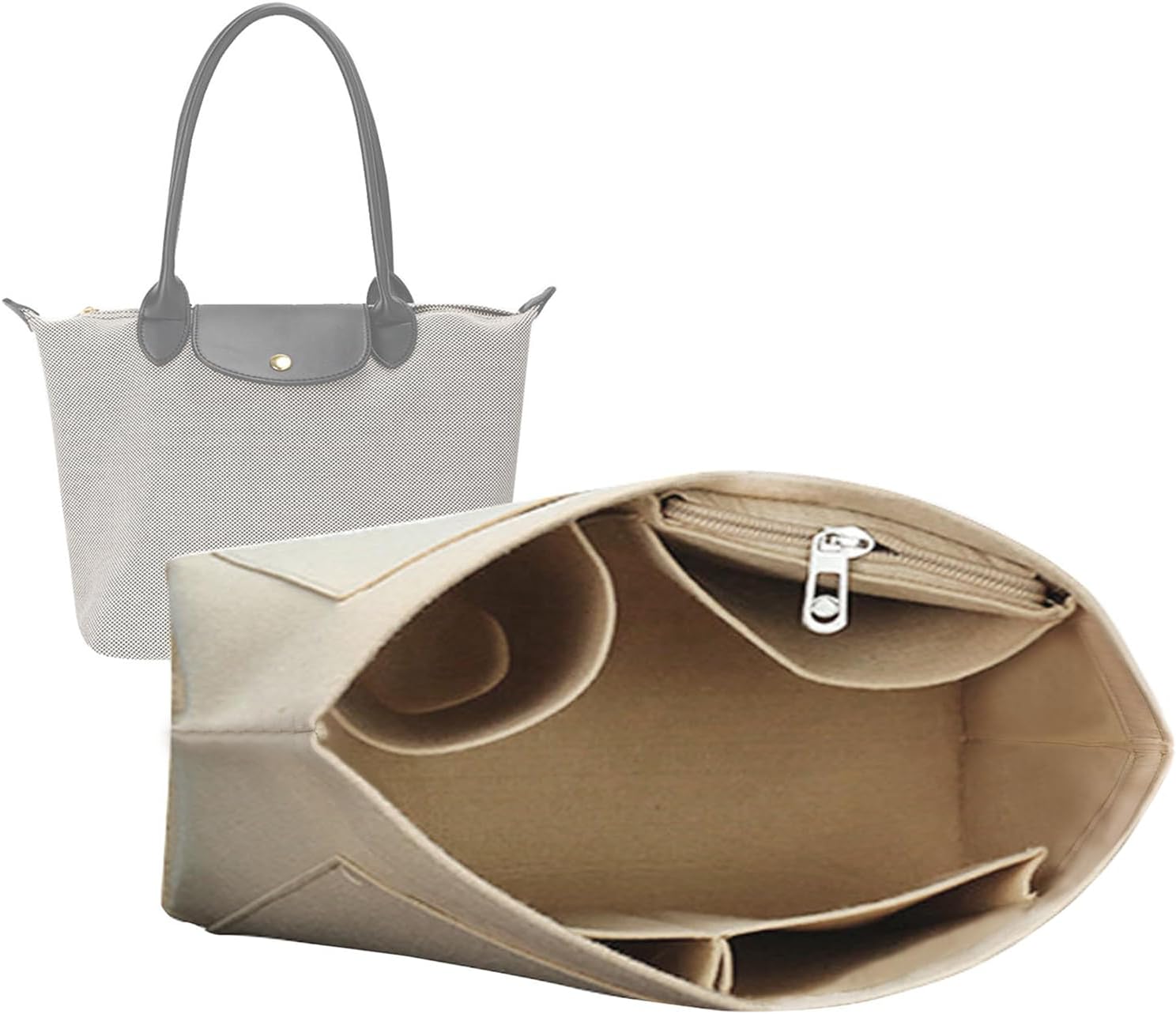 Purse Organizer Insert for Le Pliage Neo Handbags Insert Organizer- Premium Felt...