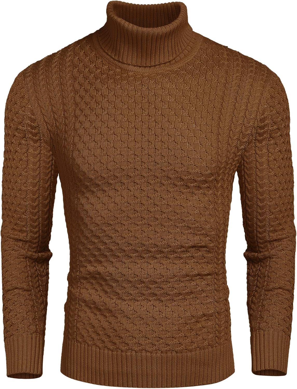 COOFANDY Mens Turtleneck Sweater Casual High Roll Neck Jumper Slim Fit Solid Col...