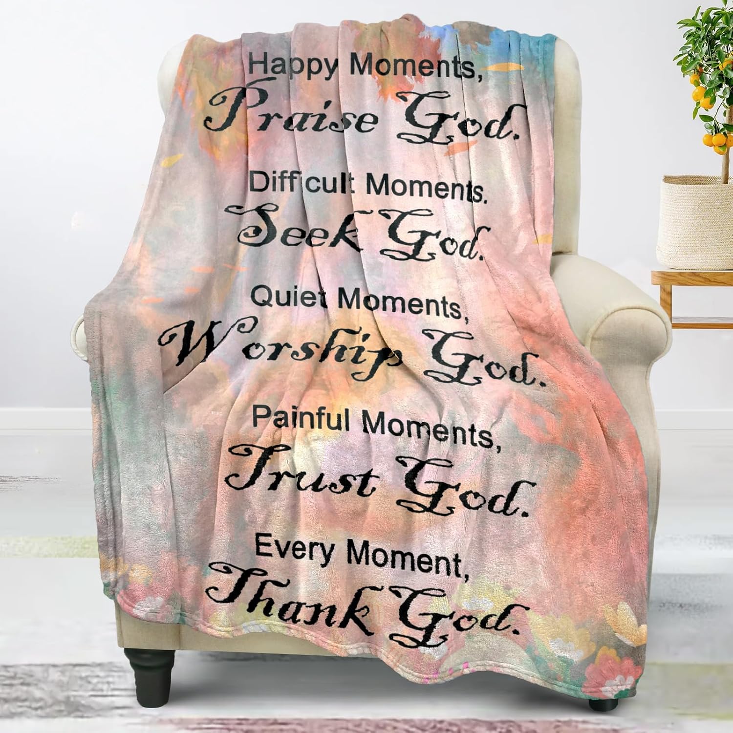 Christian Gifts for Women Faith, Inspirational Gifts for Women, Soft Throw Blank...