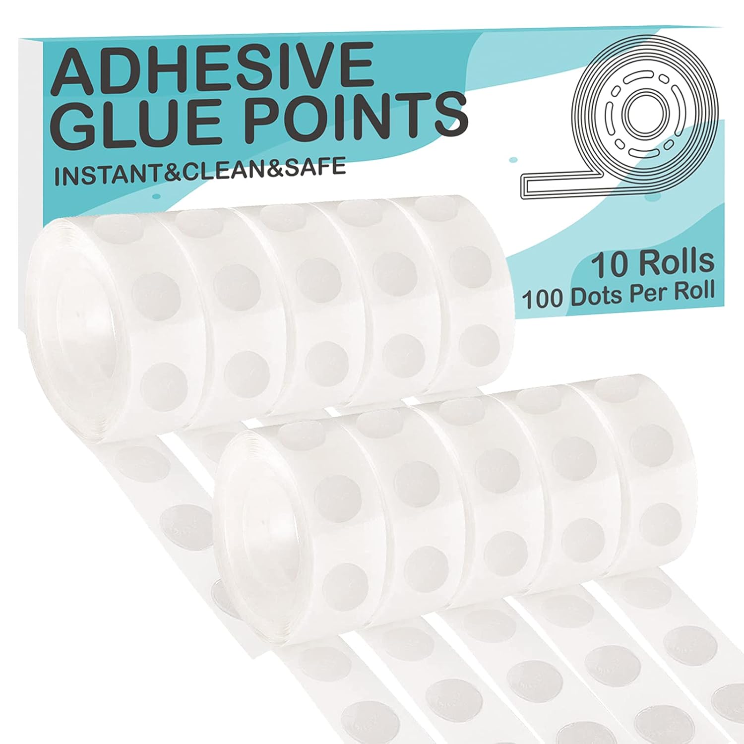 ALLFUN 1000 Pieces Clear Glue Points Dots Double S...