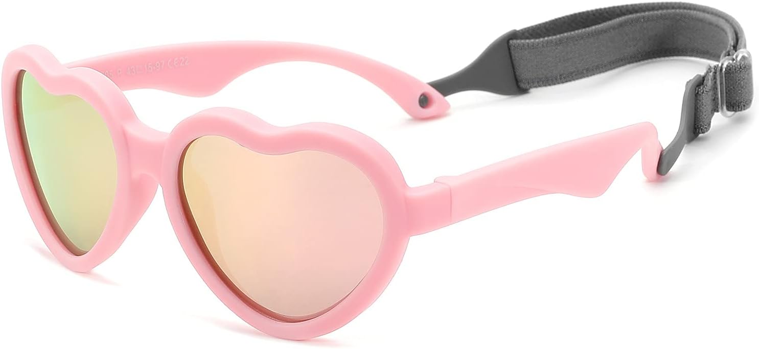 COASION Baby's First Sunglasses with Strap, Unbreakable Polarized Newborn Infant...
