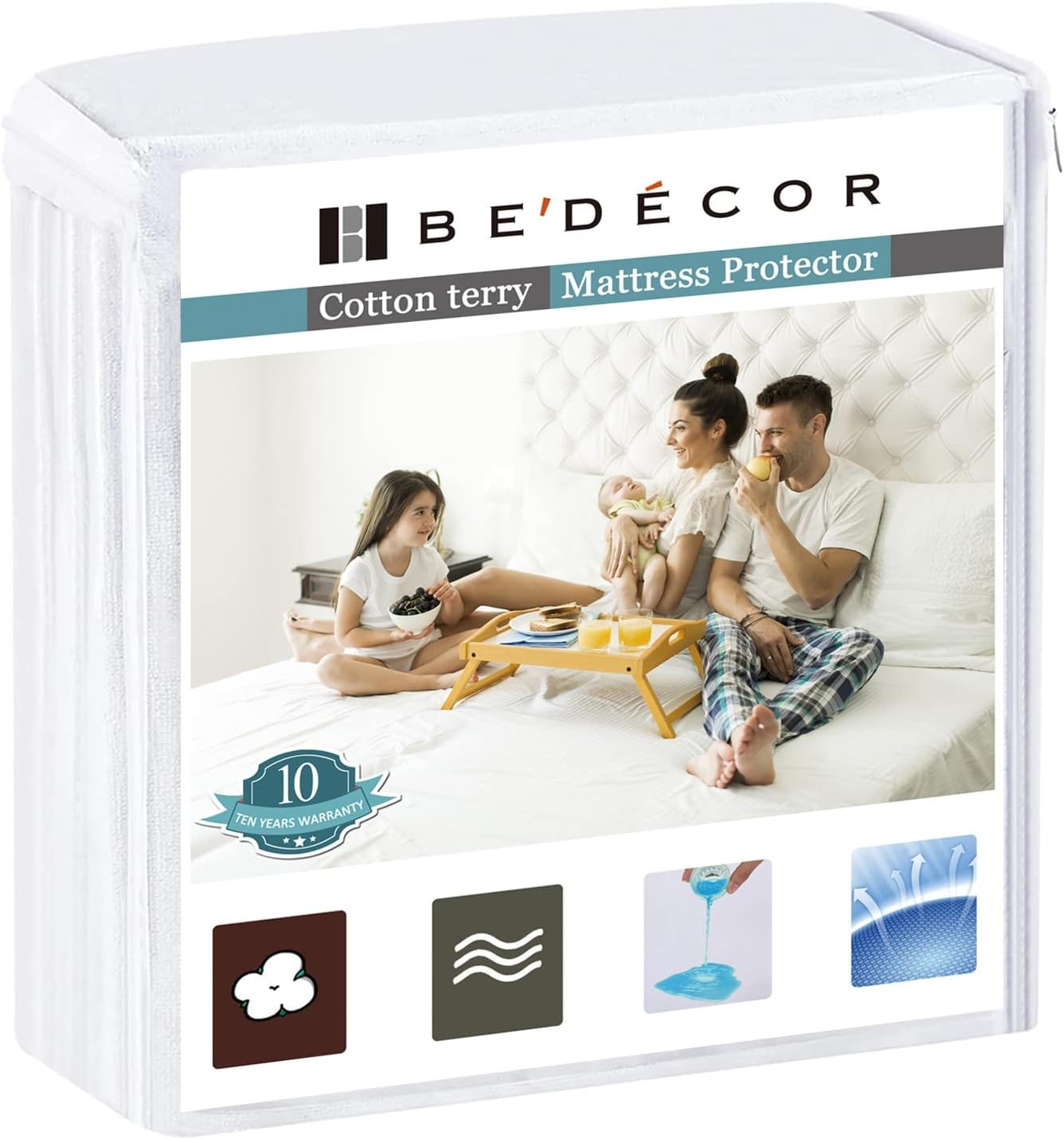 Bedecor Queen Waterproof Mattress Protector,Pee and Liquid Proof Cover for Pets,...