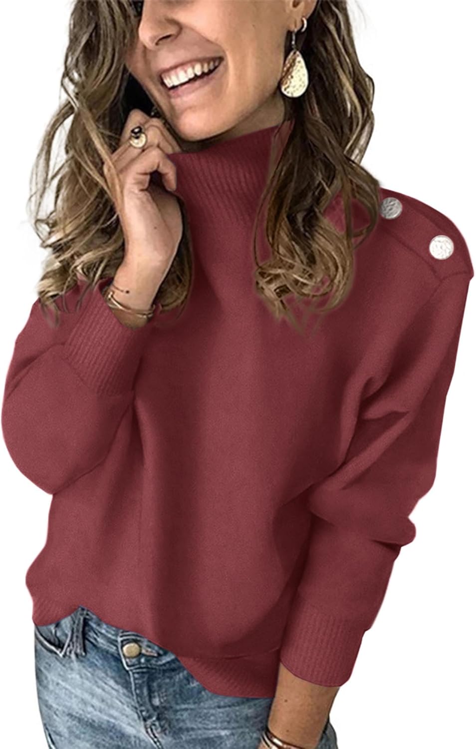 KIRUNDO Women's 2025 Fall Winter Long Sleeve Knit Sweater Turtleneck Striped Loo...