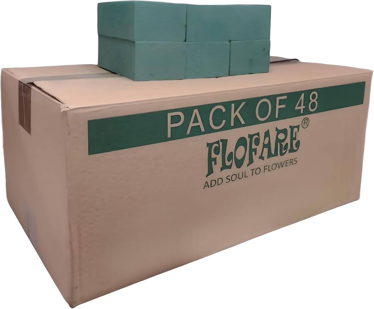 FLOFARE Pack of 48 Floral Foam Blocks for Fresh and Artificial Flowers, Each (7....