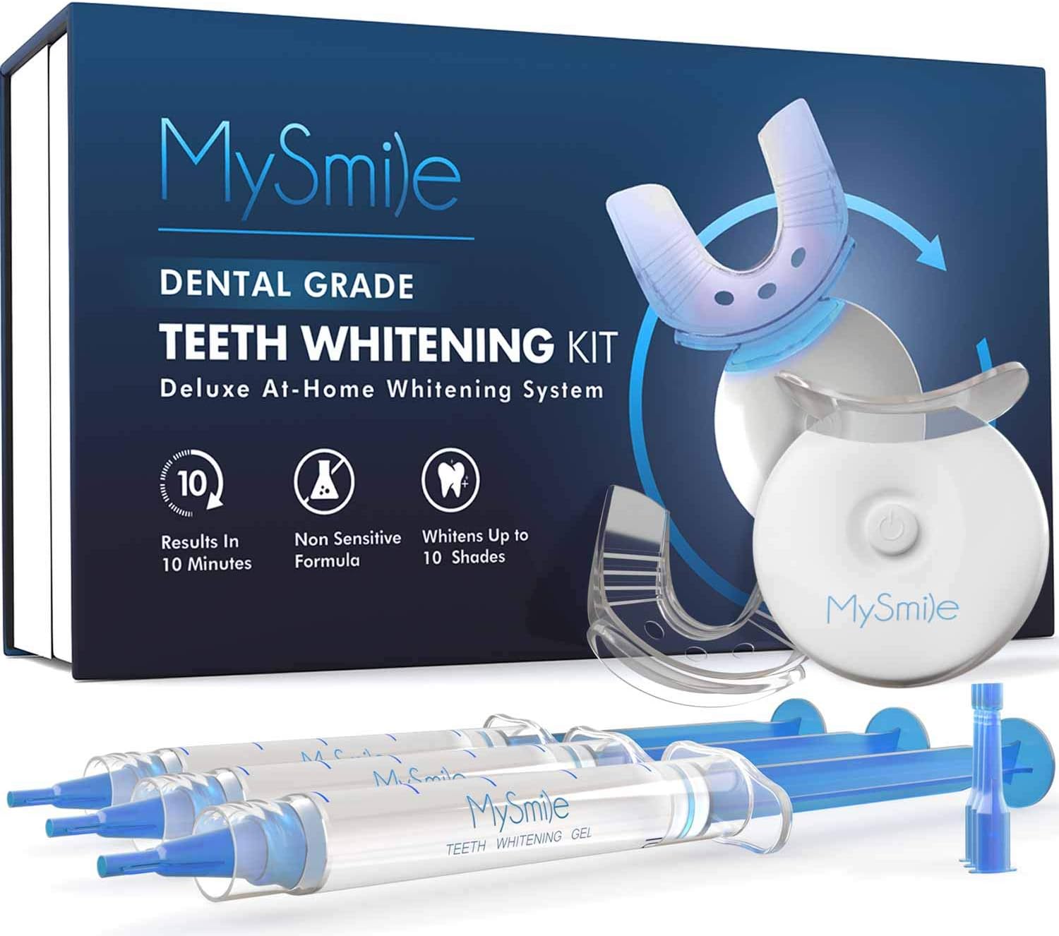 MySmile Teeth Whitening Kit with LED Light, 10 Min Non-Sensitive Fast Teeth Whit...