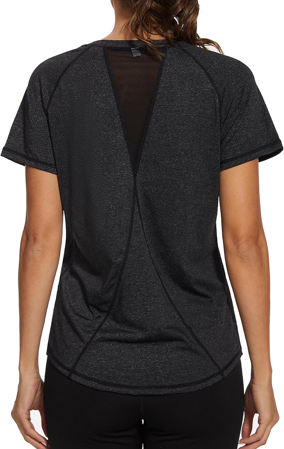 Gyabnw Women's Sports T-Shirt Gym Tops Back Mesh Loose Fit Yoga Running Top Ligh...
