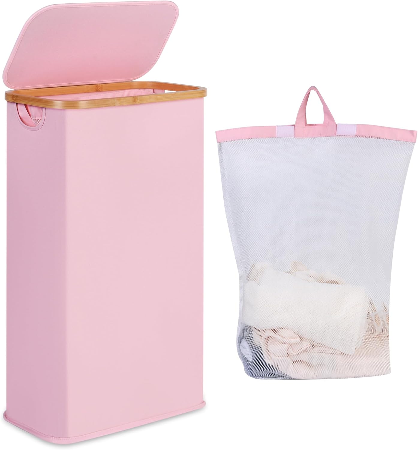 iEGrow Laundry Bakset with Lid 75L, Washing Baskets for Laundry with Washable an...