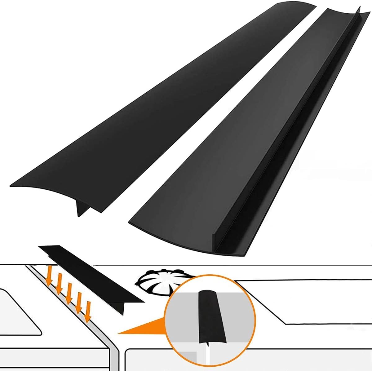 FLSEPAMB Stove Gap Covers Stove Gap Filler 2 Pack Stove Counter Gap Cover with H...