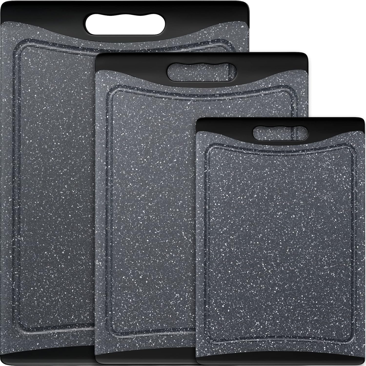 Extra Large Cutting Boards, Plastic Cutting Boards for Kitchen (Set of 3), Dark...