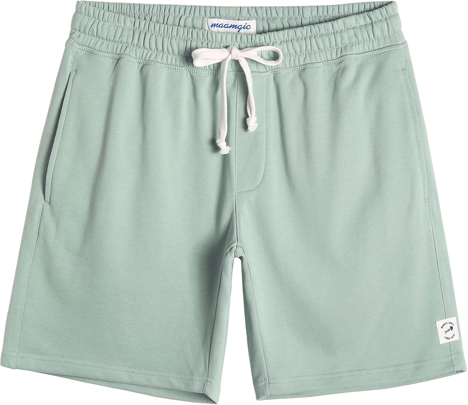 maamgic Mens Sweat Shorts 7" Above Knee Workout Gym Shorts Lounge Shorts with Zi...
