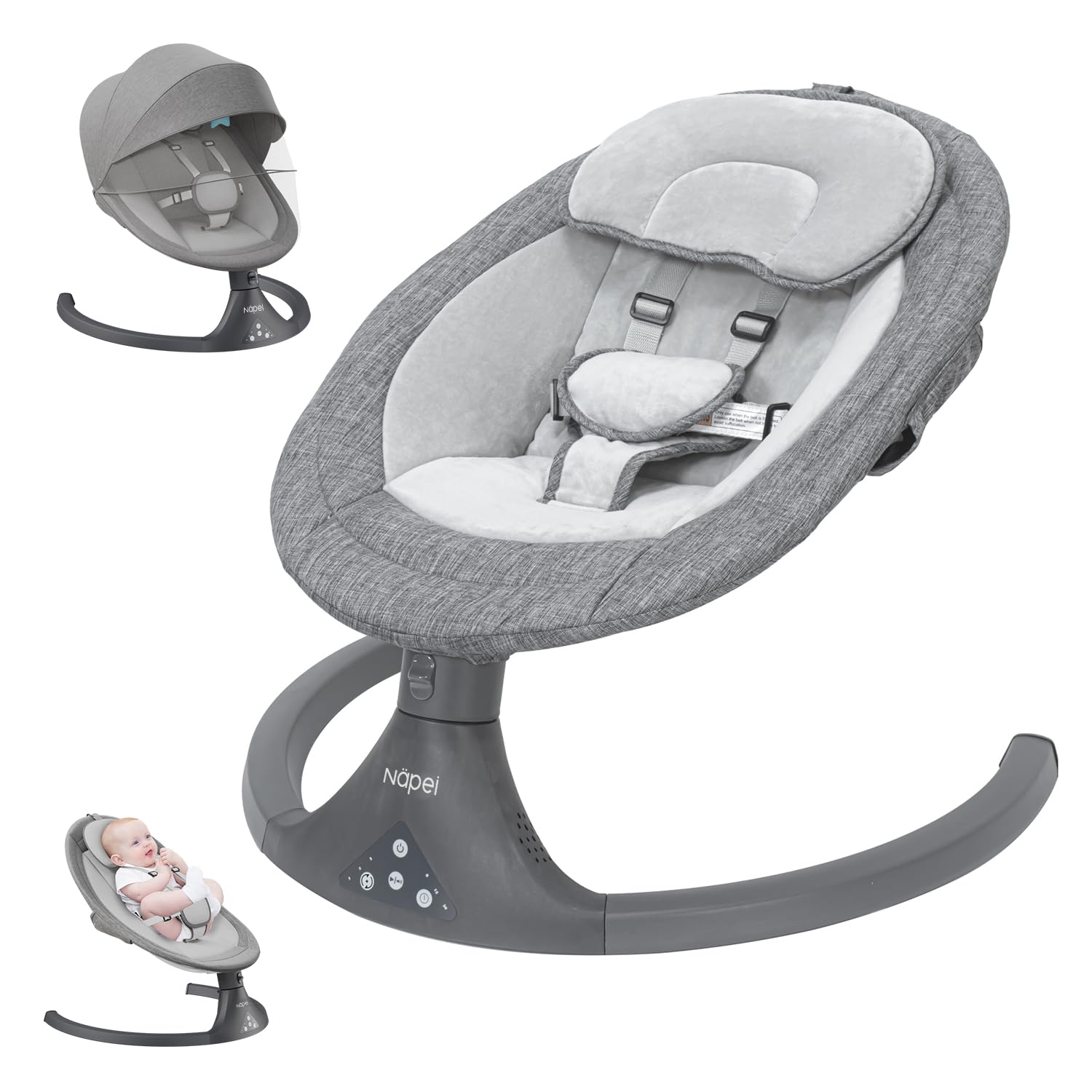 Baby Swing for Infants to Toddler,Electric Baby Swing and Bouncer,Bluetooth Infa...