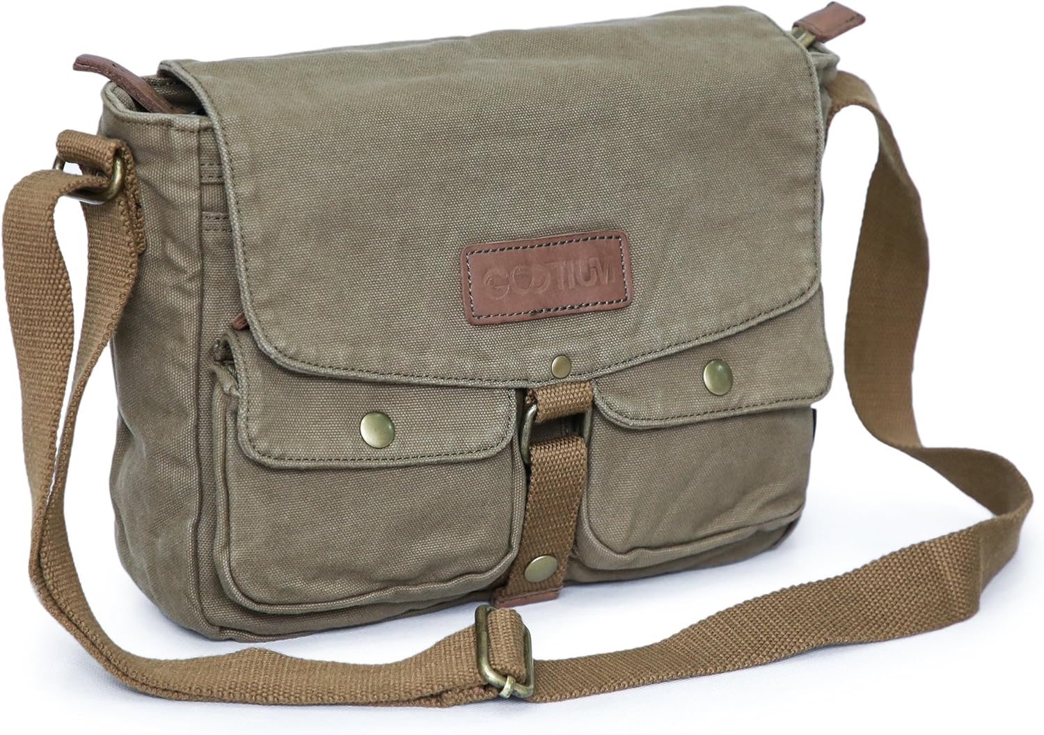 Gootium Canvas Messenger Bag - Vintage Crossbody Shoulder Bag Military Satchel O...