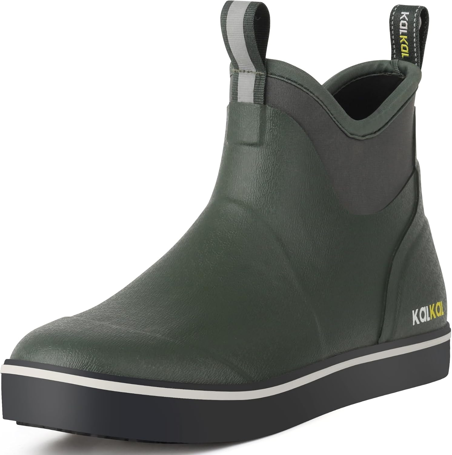 Kalkal Men's Deck Boots, Waterproof Fishing Rain Boots with High Traction, Men's...