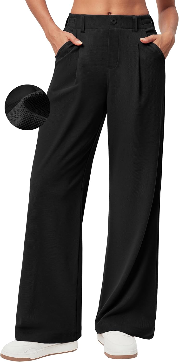 Ewedoos Wide Leg Stretchy Work Pants Slacks for Women Business Casual Pants High...