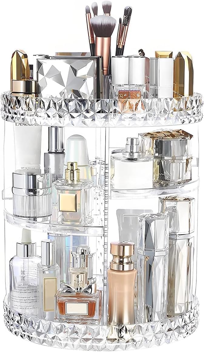 ZHIAI 360 Rotating Makeup Organizer, Large Capacity Cosmetics Organizer for Perf...