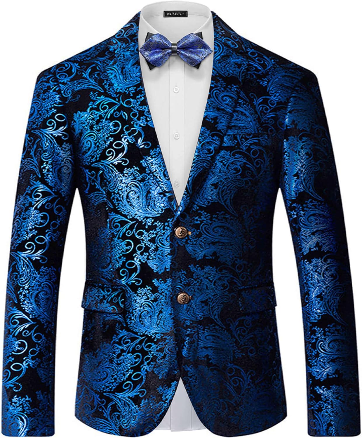 WULFUL Mens Blazer Floral Suit Jacket Slim Fit Stylish Blazer for Men Dinner Par...