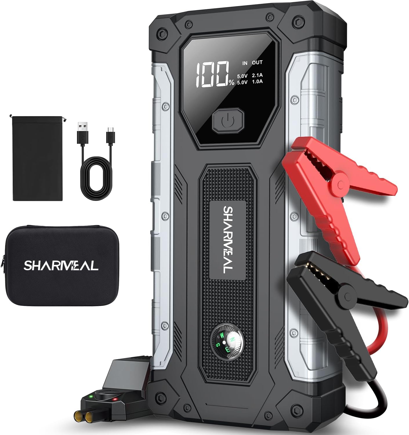 Car Jump Starter 3000A, Jump Starter Battery Pack for Up to 9.0L Gas and 7.0L Di...