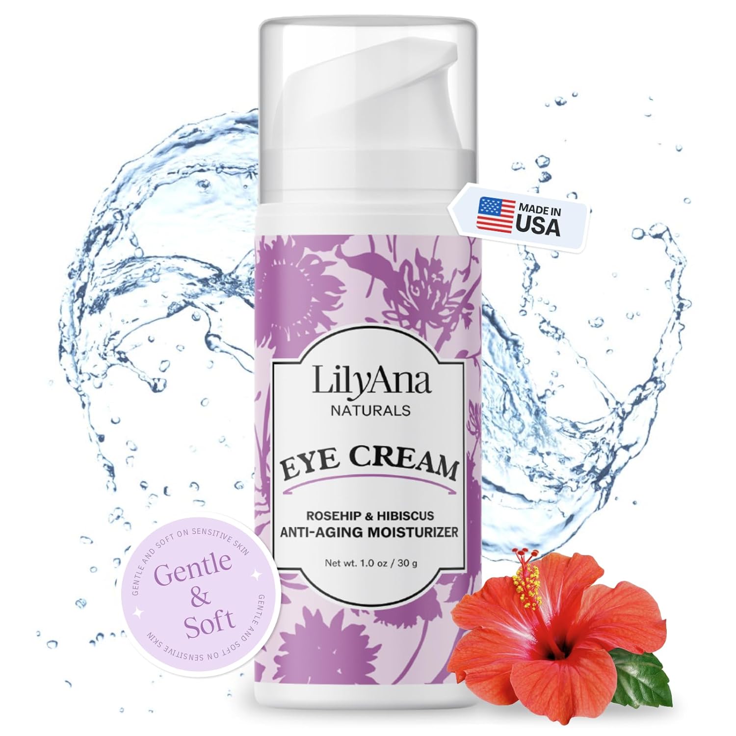 LilyAna Naturals Eye Cream for Dark Circles and Puffiness, Under Eye Cream for W...