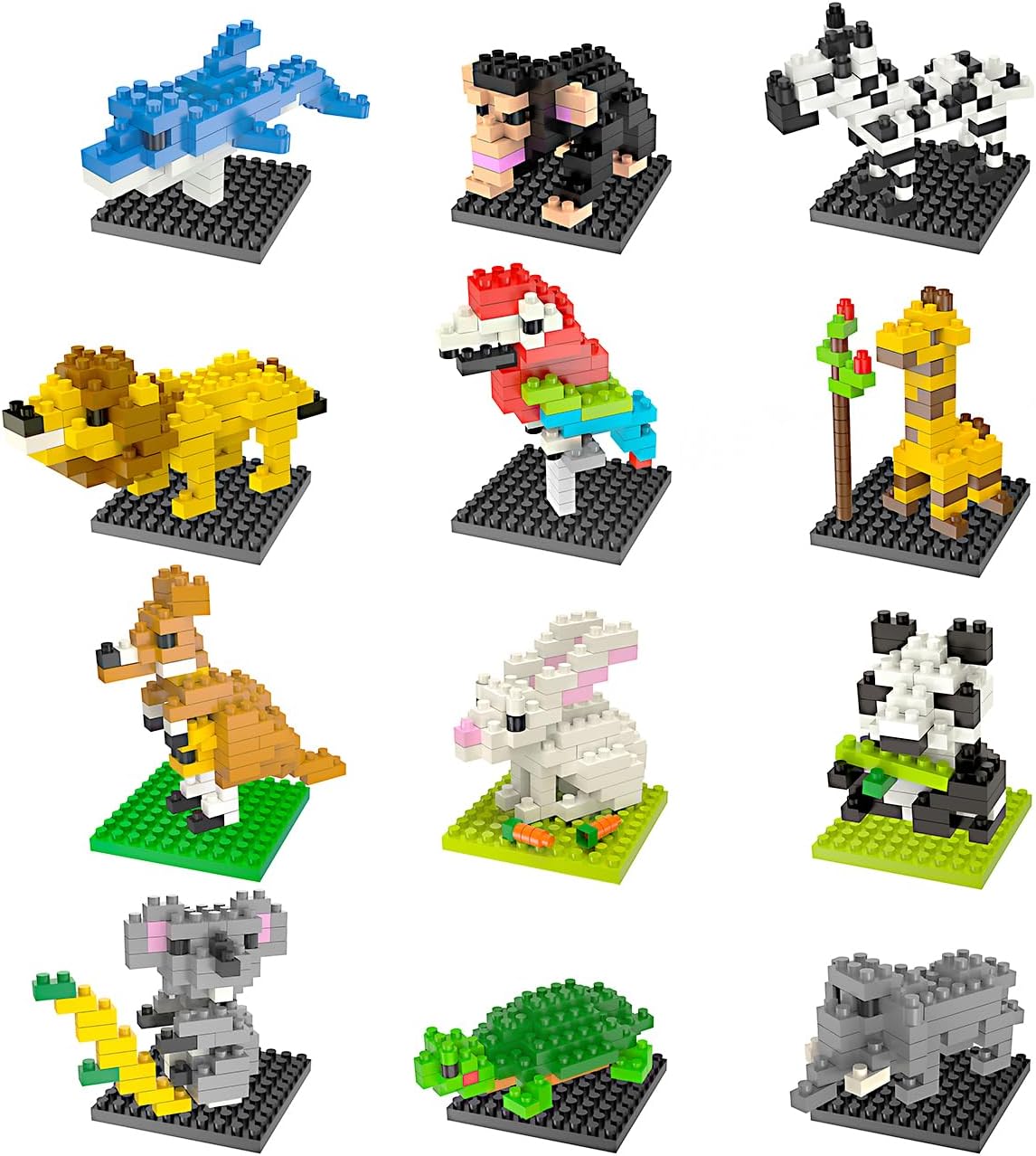 FUN LITTLE TOYS Party Favor for Kids, Mini Animals Building Blocks Sets Goodie B...