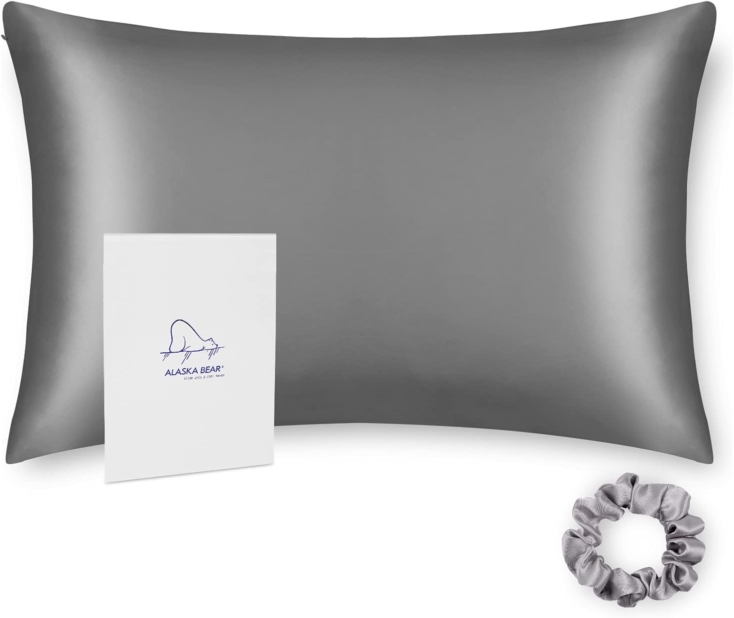 ALASKA BEAR 100% 19 Momme Mulberry Silk Pillowcase, 50x75 cm, Both Sides Silk, 6...