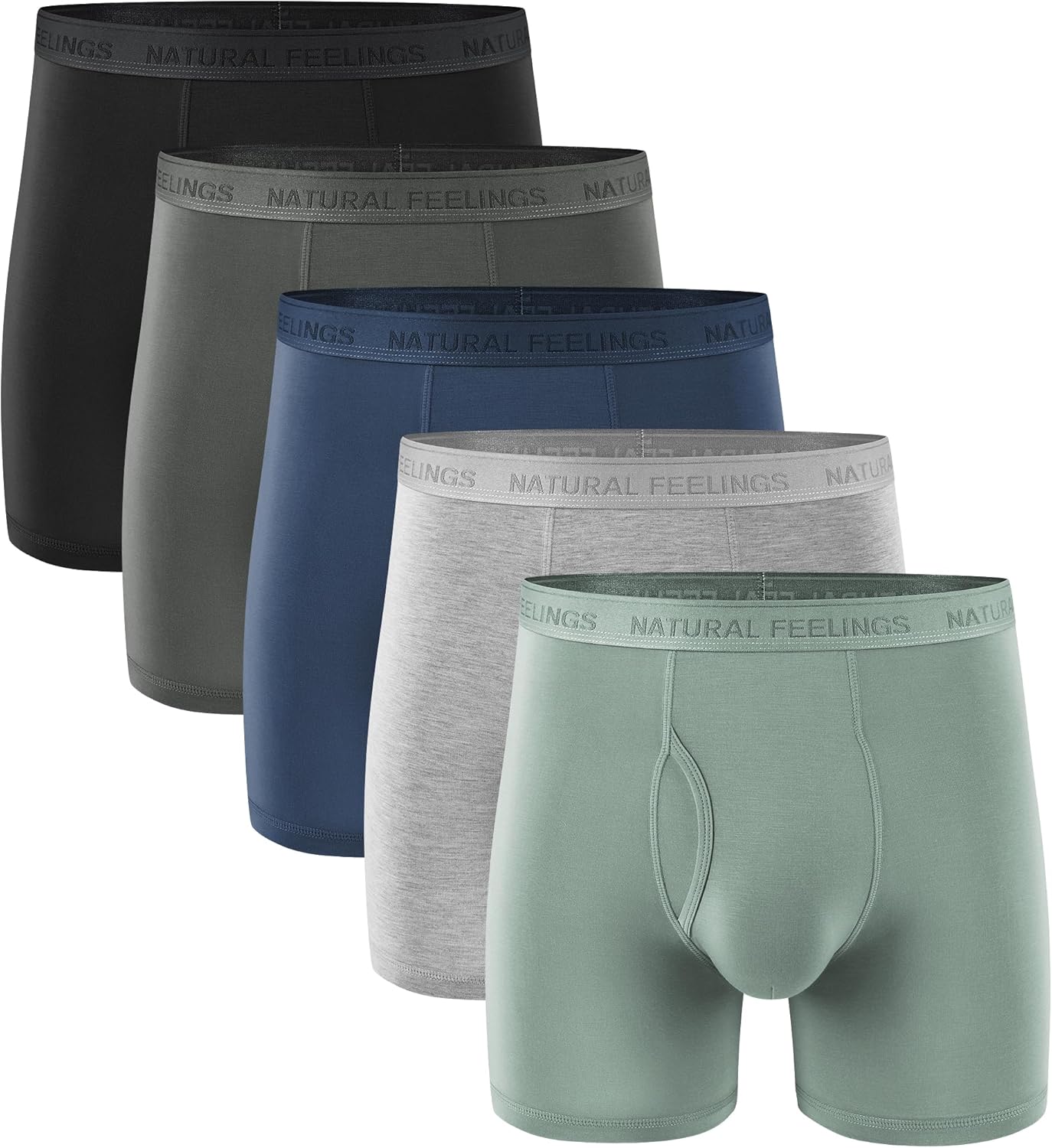 Natural Feelings Men's Underwear Viscose from Bamboo Boxer Briefs Underwear Pack...