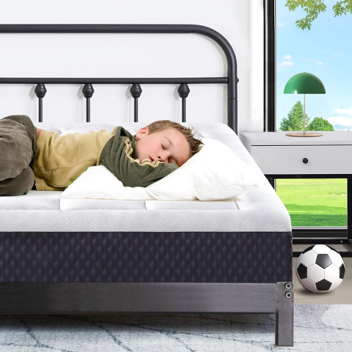5 Inch Twin Mattress for Kids Adults Single Bed, Breathable Gel-Memory Foam Plus...