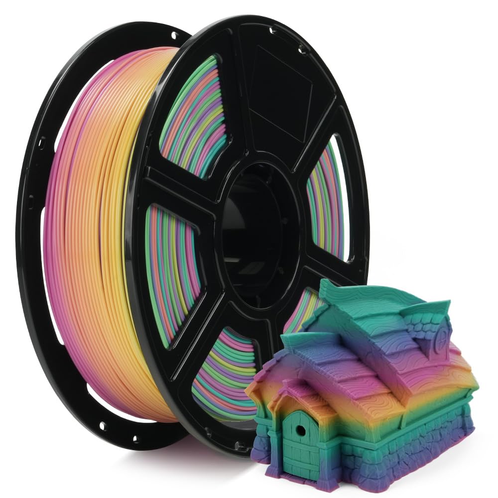 FLASHFORGE Rapid PLA Gradient Filament 1.75mm Rainbow Candy, Transform Colors Sm...